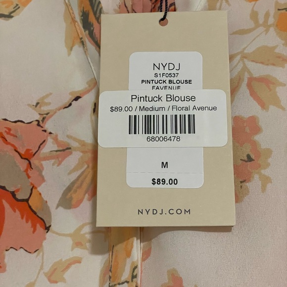 NYDJ Pintuck Floral Blouse - NWT - Picture 6 of 9